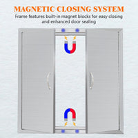 Porte da cucina per esterni Garvee, 30.5x21 pollici, in acciaio inox, doppio accesso, chiusura magnetica per barbecue, stazione grill, giardino