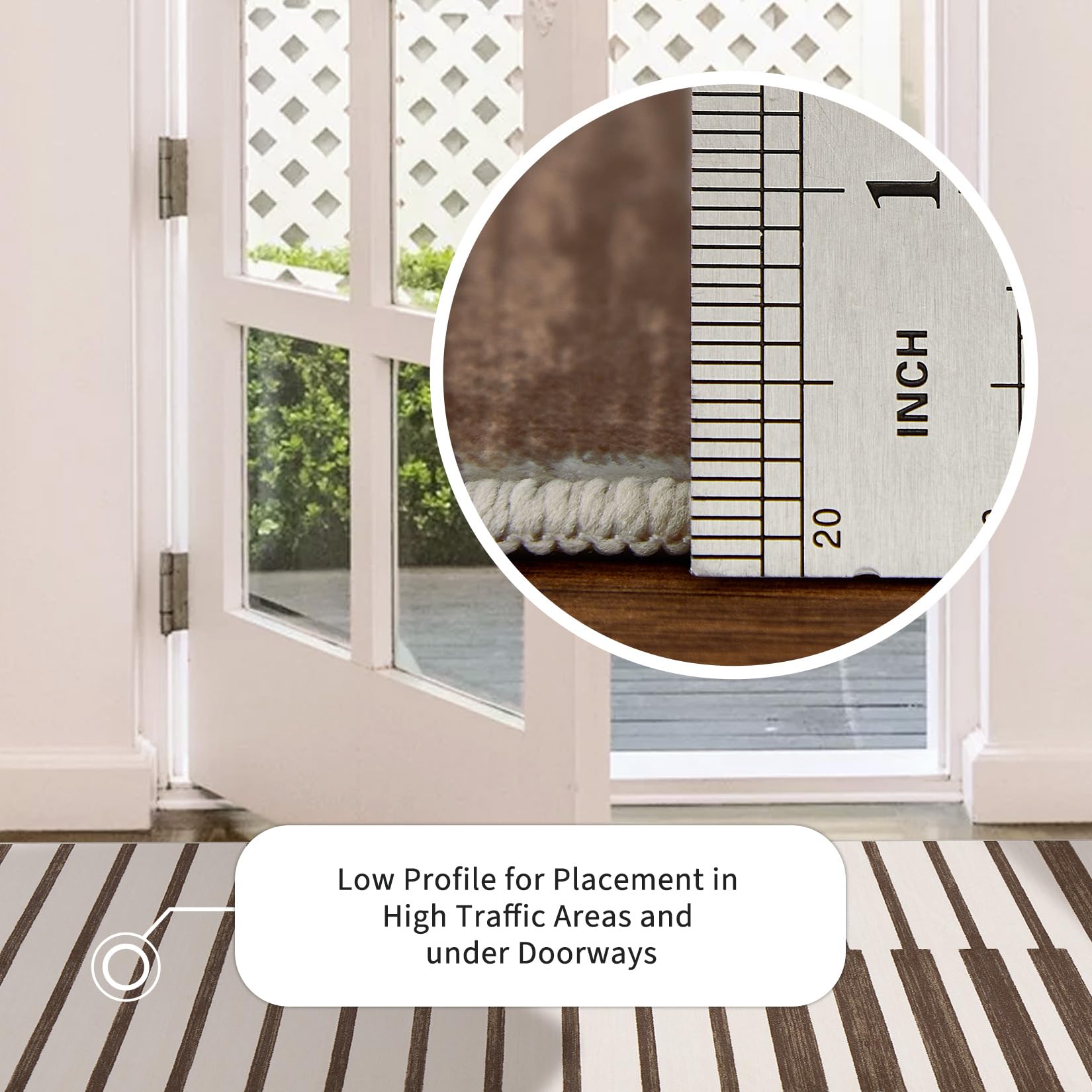 Tappeto Garvee lavabile a pelo corto per soggiorno e camera da letto, 120x170 cm, marrone, antiscivolo, facile da pulire