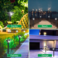 Garvee Luci Solari Da Giardino 4 Pezzi Con Sensore Movimento, ABS Resistente, IP65 Impermeabile, Altezza Regolabile, Per Esterni E Percorsi, Nero