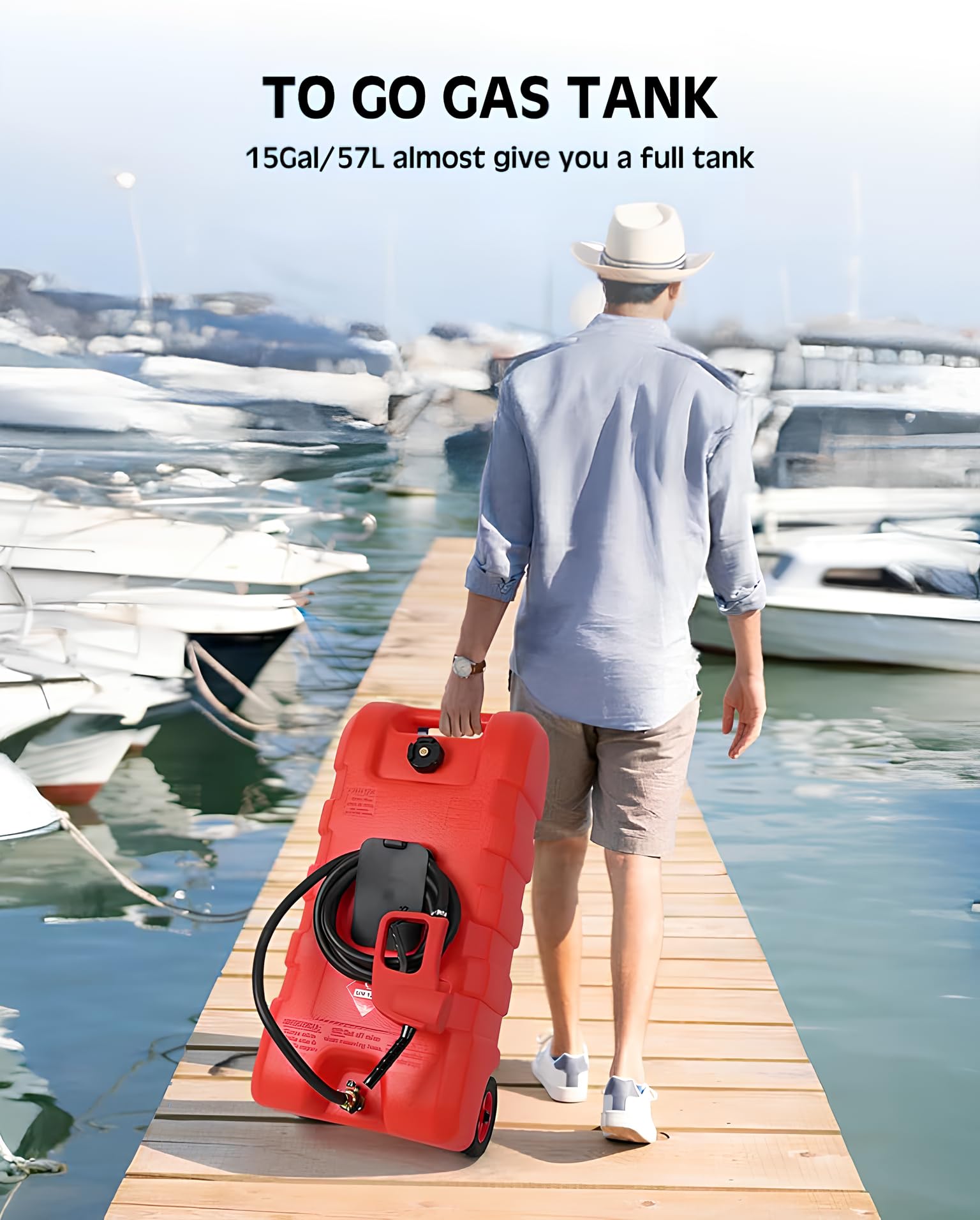 Serbatoio di carburante portatile Garvee da 15 galloni - Con pompa e valvole anti-perdita - Per cantieri edili, agricoltura e veicoli ricreativi