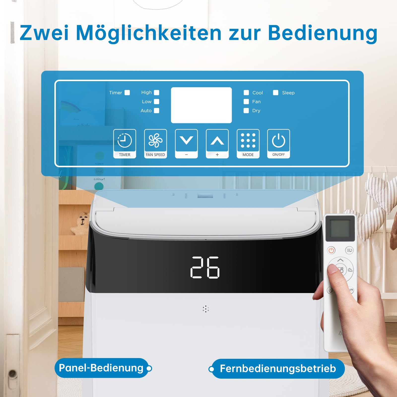 Condizionatore d'aria GARVEE 12000 BTU, efficiente dal punto di vista energetico, silenzioso, compatto e robusto, per soggiorno, ufficio