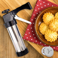 Garvee Set Gebäckpresse In Acciaio Inox Con 13 Schablonen E 8 Tüllen, Kit Completo Per Biscotti, Perfetto Per Feste E Regali, Facile Da Usare, Facile Da Pulire