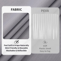 GARVEE Tenda da doccia testurizzata con effetto lino, lavabile, effetto lino per vasca da bagno e vasca da bagno, 180x180 cm, grigio