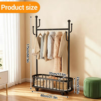 Appendiabiti a rotelle Garvee con struttura in metallo, ruote girevoli a 360°, grande cesto per camera da letto e boutique, 39,37x68,9 pollici, colore metallizzato