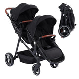 Passeggino gemellare Garvee per 2 bambini - Passeggino pieghevole con telaio in alluminio - Antiurto e sicuro - Adatto da 0 a 36 mesi