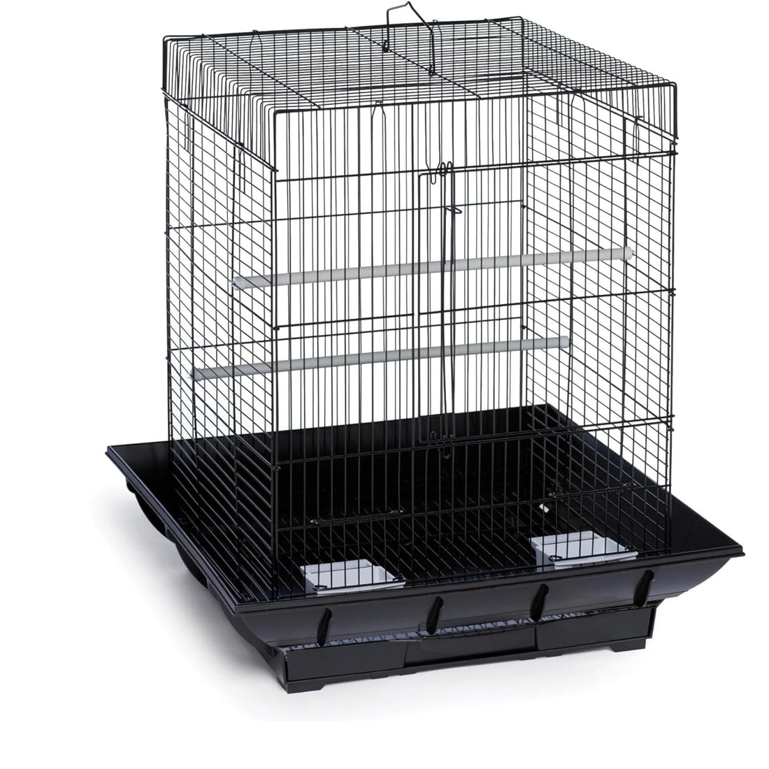 Gabbia per uccelli in metallo Garvee, alta 24 pollici, per uccelli di piccole e medie dimensioni, robusta struttura in metallo, trasparente, portatile, ideale per i viaggi e per la casa.