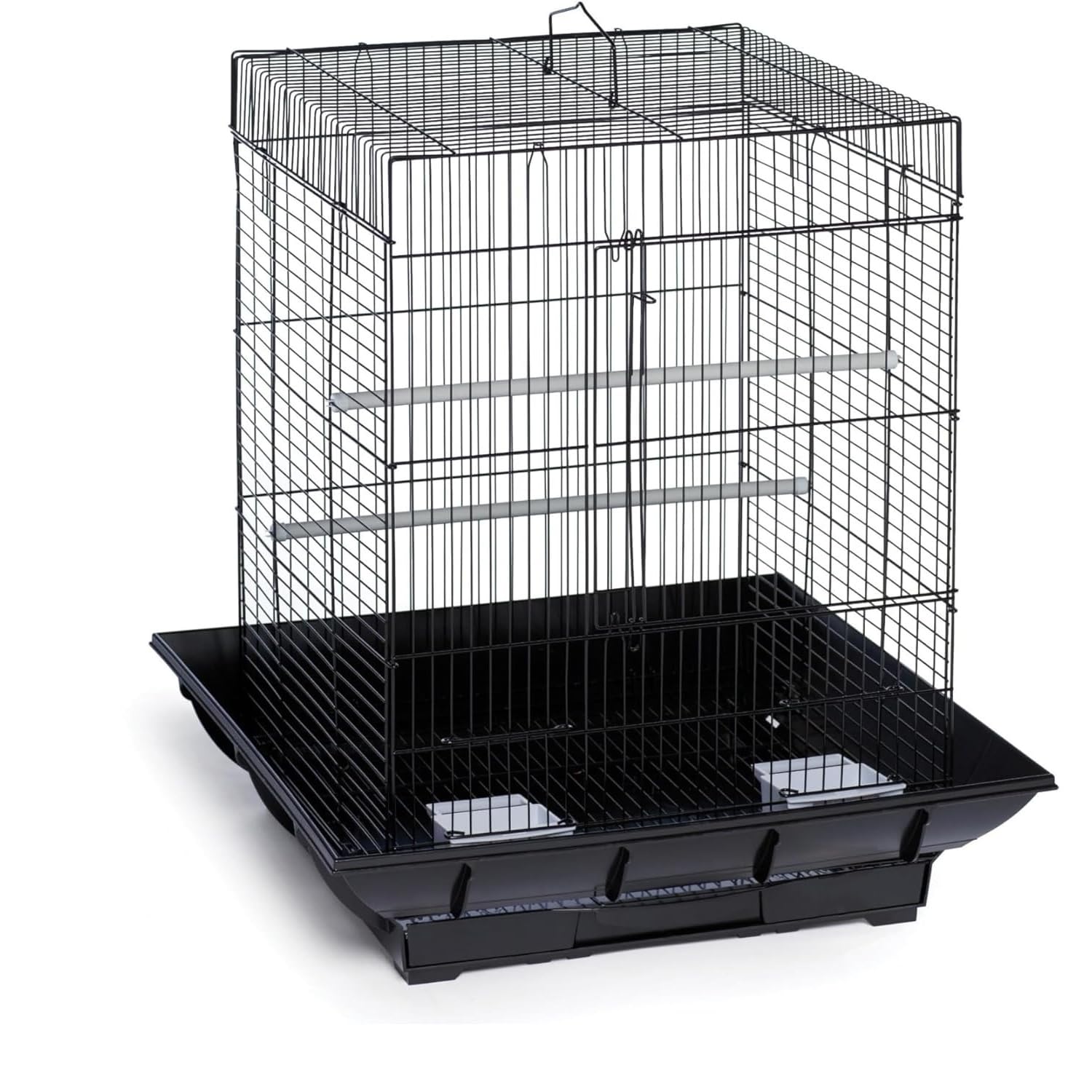 Gabbia per uccelli in metallo Garvee, alta 24 pollici, per uccelli di piccole e medie dimensioni, robusta struttura in metallo, trasparente, portatile, ideale per i viaggi e per la casa.