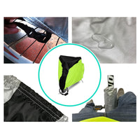 Garvee Copertura per Bicicletta 210D Oxford Impermeabile con Fori per Lucchetto e Strisce Riflettenti in PU per Mountain Bike Nero Verde XL