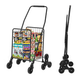 Carrello della spesa pieghevole Garvee, capacità 110 libbre, con ruote per salire le scale per la spesa e i viaggi, 22 galloni, struttura in metallo, pieghevole - rosso