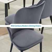 Sedie da pranzo Garvee in 2 pezzi, in velluto con rivestimento, ergonomiche, gambe in legno, antigraffio, cucina, bar, neutre