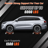 Garvee Auto Dolly Set 4 Pezzi per Festa del Papà | Capacità 6000 libbre, Acciaio al Carbonio con Blocco Sicurezza, Ruote Girevoli 3", Nero per Officina Garage