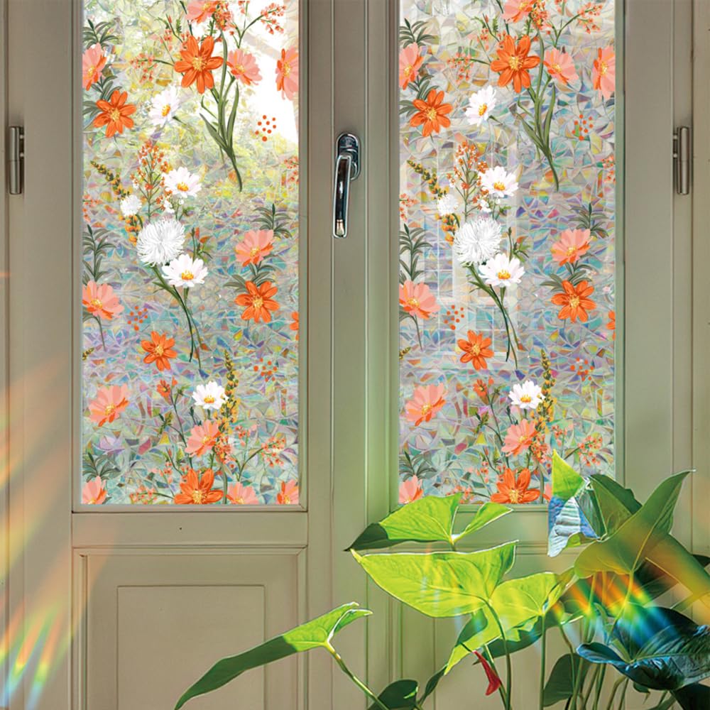 Pellicola per vetri Garvee, 39x17 pollici, privacy, statica, colorata, rimovibile, per bagno e camera da letto