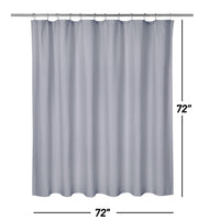 Tenda da doccia Garvee grigia con motivo in rilievo, poliestere, orlo appesantito, 12 asole, adatta per bagni