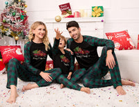 Pigiama natalizio per la famiglia Garvee, a maniche lunghe, due pezzi, per donna, verde, 2 L, comfort invernale festivo
