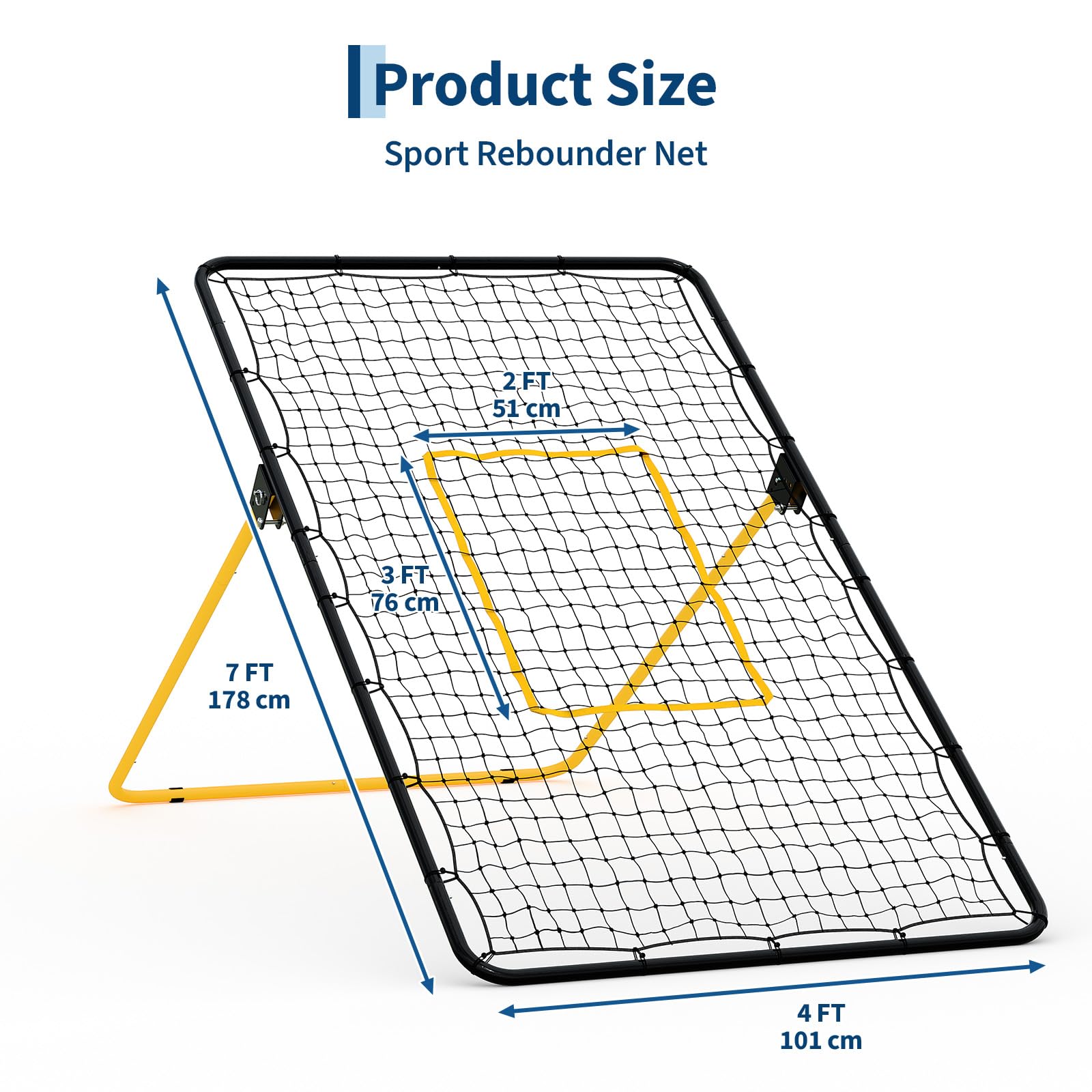 Rete da rimbalzo per pallavolo Garvee 7x4 piedi, rete in PE multi-angolo regolabile, robusta e pieghevole per allenamento all'aperto