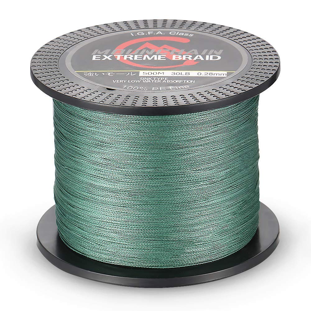 Garvee Linea Da Pesca Trenzata 4 Hebras 100% PE Verde Oscuro 500m 30Lb Per Pesca Sportiva