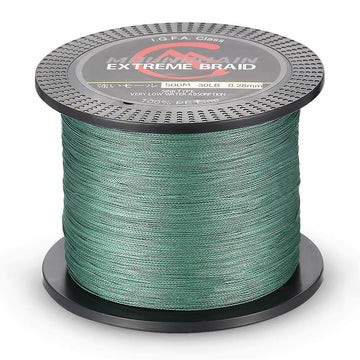 Garvee Línea De Pesca Trenzada 4 Hebras 100% PE Verde Oscuro 500m 30Lb Para Pesca Variada