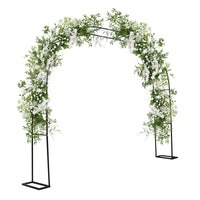 Pergola ad arco da giardino Garvee 9,8 piedi x 7,2 piedi Cancello da giardino in metallo antiruggine nero per matrimoni e giardino