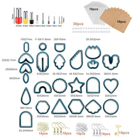 Set di orecchini in pasta polimerica Garvee da 142 pezzi, blu scuro, con fustelle, cartoncini e ganci per la creazione di gioielli, fatti a mano, kit fai da te