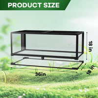 Terrario per rettili in vetro Garvee da 50 galloni, 36x18x18 pollici - Anti-fuga, versatile, vetro temperato, ventilazione superiore, sicuro per deserto e foresta pluviale