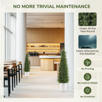 Albero di cedro artificiale Garvee da 48 pollici, resistente ai raggi UV, realistico, tronco di legno, resistente alle intemperie, set da 2, decorazione natalizia per esterni, verde