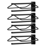 Garvee Set 4 Porta Sella da Parete in Acciaio Carbonio, Supporto Doppio Imbottito, Antiruggine, per Selle Western e Inglesi, 60 cm x 32 cm x 18,5 cm, Nero - Black