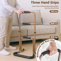 Supporto mobile per stare in piedi Garvee con 3 maniglie: stabile, regolabile, in metallo, ideale per anziani e persone con disabilità