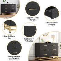 Cassettiera Garvee, camera da letto, 6 cassetti, bianca, moderna con gambe in metallo, per corridoio e soggiorno, 39,4x18,8x28,8 pollici