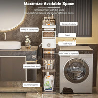 Mobiletto portaoggetti sottile per bagno Garvee, impermeabile con ruote, organizer stretto in plastica per cucina e camera da letto, trasparente, compatto