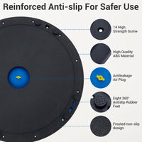 Garvee Balance Ball Half Sphere Trainer da 23 pollici con 2 fasce e pompa per yoga e allenamento della forza, blu, capacità di peso di 1600 libbre, base antiscivolo