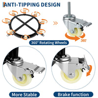 Carrello per Fusti Acciaio Garvee 55 Galloni 2000 lb - Ideale per Festa del Papà, Uso Industriale con Ruote Girevoli e Rinforzi Zincati