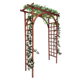 Garvee Arco Da Giardino In Legno Massello Di Abete 216 cm - Supporto Piante Rampicanti, Design A Volta, Doppio Strato, Perfetto Per Matrimoni E Giardini - Teak