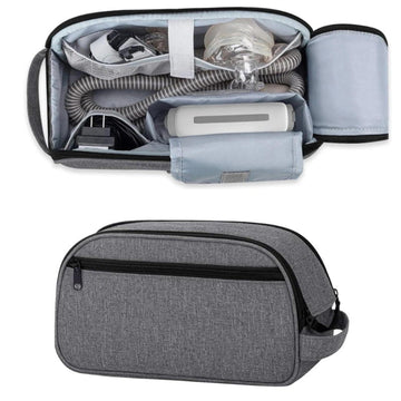 Garvee Borsa Porta CPAP in Nylon Resistente con Doppio Scomparto e Protezione Antiurto, Compatta con Manico, per Viaggi e Uso Esterno, Nero