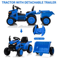 Trattore elettrico Garvee 6V, trattore cavalcabile per bambini, blu con clacson e aspetto realistico del trattore per gite in giardino e giochi all'aperto in fattoria per bambini dai 3 anni in su
