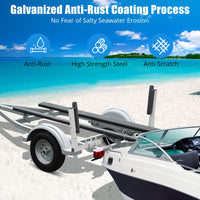 Barre di guida per rimorchi per barche Garvee in acciaio zincato, regolabili, antiruggine, con rulli imbottiti per barche da sci e da pesca, resistenti, blu navy