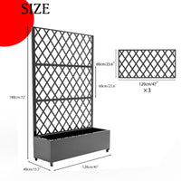 Garvee Schermo per la privacy in metallo con fioriera 72"x47" 3 pannelli con motivo a foglie, resistente alle intemperie, per giardino, terrazza, verde