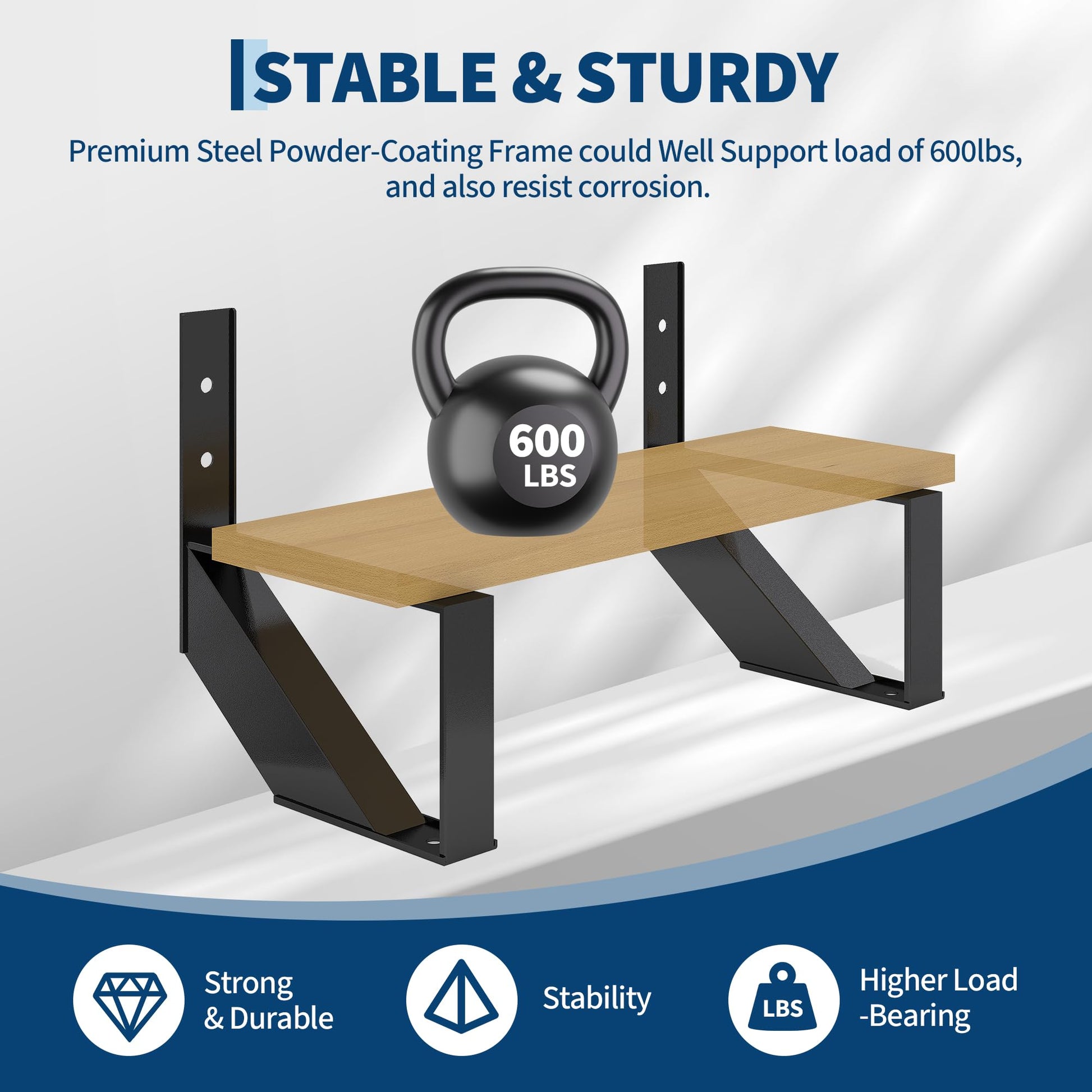 Set di gradini per scale in acciaio Garvee, longheroni per scale in metallo con gambe di rinforzo per uso interno ed esterno, 2 pezzi, verniciati a polvere, capacità di carico di 3000 libbre