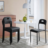 Sedie da pranzo Garvee, set da 4, impilabili, design moderno, impermeabile, viola in metallo, bianco, per uso interno ed esterno, 17.9x15.8x30.1 pollici - Nero