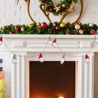 Ghirlanda di gnomi natalizi Garvee da 6 piedi, in peluche, colori rosso e grigio, per albero e camino, fatta a mano