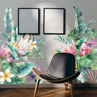 Adesivi murali autoadesivi Garvee 2 pezzi con foglie tropicali per camera da letto e soggiorno, 30 x 90 cm, carta da parati decorativa