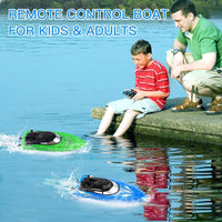 Garvee 2PACK RC Boat - Alta velocità 10 km/h, telecomando 2.4G, plastica ABS per piscine e laghi, 4 batterie, ricarica USB