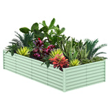 Aiuola rialzata Garvee, in metallo, 8x4x2 piedi, verniciata a polvere verde, per giardino e patio, resistente, antiruggine - Grigio