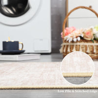 Tappeto moderno GARVEE, pieghevole, lavabile in lavatrice, antiscivolo, in microfibra, facile da pulire, beige 240x340 cm, soggiorno, ufficio, cameretta dei bambini