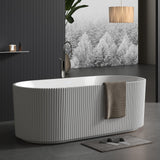 Garvee Vasca da Bagno in Acrilico Freestanding 170 cm Profonda con Supporto Lombare Bianco per Bagno Moderno