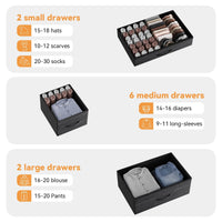 Cassettiera GARVEE con 10 cassetti, rivestimento in tessuto, per camera da letto, soggiorno, cameretta, corridoio, nera, versatile