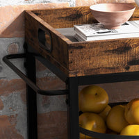 Carrello da portata vintage GARVEE con vassoio rimovibile per la cucina, carrello da cucina con ruote bloccabile per bancone da cucina, tavolino laterale in stile industriale