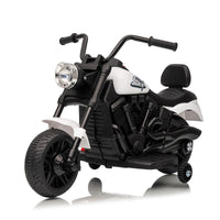 Moto elettrica Garvee 6V bianca con avviamento graduale e sospensioni: la prima moto elettrica per bambini dai 2 anni per passeggiate sicure in giardino