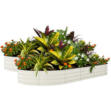 Garvee 2 Pezzi Letti da Giardino Rialzati in Acciaio Zincato, 240x120x45 cm, Beige, Ideale per Orto e Fiori, Resistente alla Ruggine, Facile Montaggio - Beige