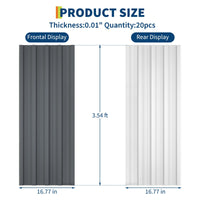 Lastre per coperture metalliche Garvee, 20 pezzi, acciaio zincato, 0,01 pollici, antiruggine, impermeabili, per giardino e terrazza, 43,3 x 17,72 pollici