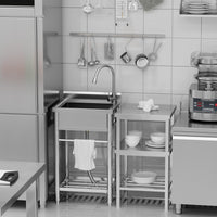 Lavello Garvee in acciaio inox a una vasca 61 x 51 x 104 cm – Vasca robusta per cucina e giardino, versatile e durevole